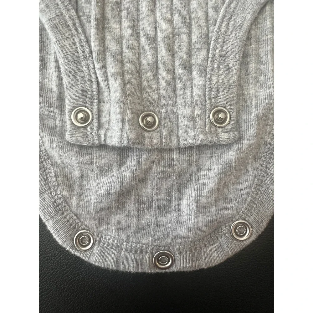 Carters Child of Mine Baby Bodysuit 18M Heather Grey Short Sleeve Onesie (0954)